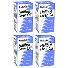 HealthAid Halibut Liver Oil Capsules - Pack of 4, Total 360