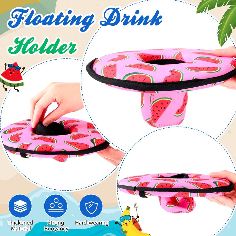 Funnymoom 6 Pcs Neoprene Floating Drink Holder Floating Coaster Pool
