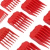 10pcs Professional Hair Clipper Guide Comb Red Hair Trimmer Cutting