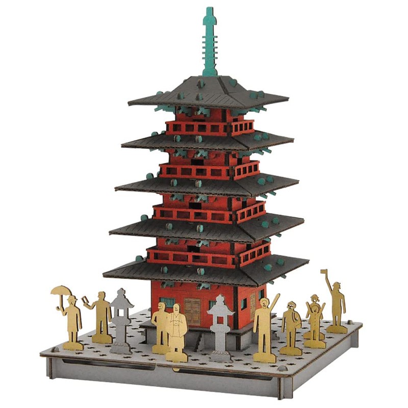 hacomo PUSU 4409 Five-Storied Pagoda (Red)