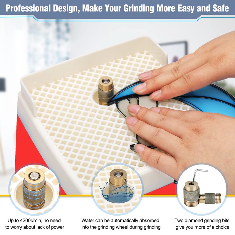 Stained Glass Grinder,4200r/min Mini DIY Grinding Tool, 110V 65W Portable