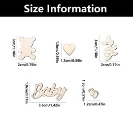 100PCS Baby Shower Table Decorations, Baby Shower Decorations Neutral, Baby Shower Confetti, Baby Decorations, Wooden Baby Shower Decorations, For Baby Shower Birthday Party Decoration