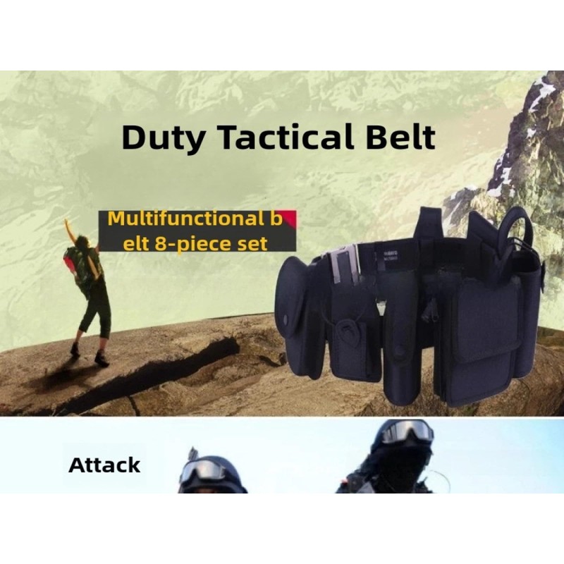 Black 8-in-1 Duty Belt - Tactical Modular Utility Belt System