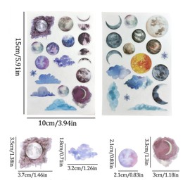 2 Pieces of Planet Themed Handicraft Cup Stickers Lost Star PVC Sticker – Rub On Transfers for Crafts, Planner Stickers, Decals for Tumblers, Funny Stickers, Transfer Paper for DIY Customization