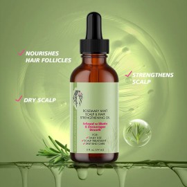 🌿✨ Mielle Rosemary Mint Hair & Scalp Strengthening Oil – Pure Natural Care for Growth, Repair, and Shine (59 ml)