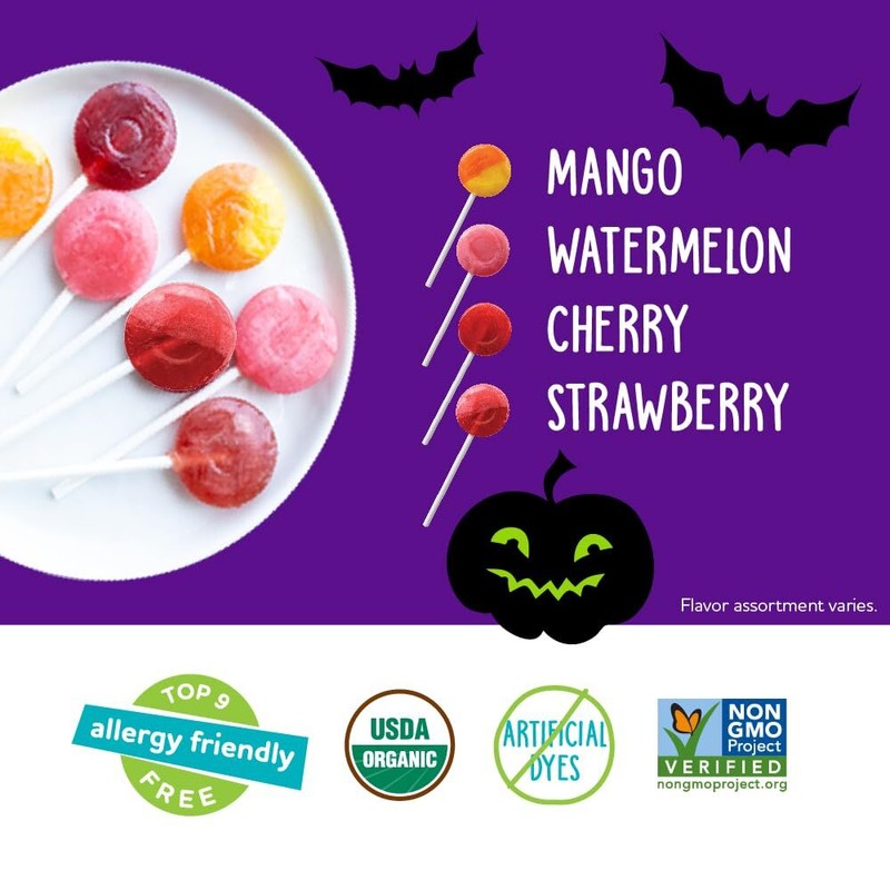 YumEarth Assorted Organic Lollipops 40 Count Vegan Gluten Free Allergy