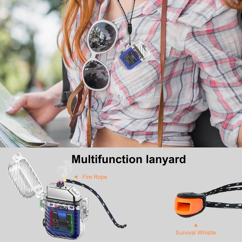 SUPRUS Luminous 3 Modes of Flashlight Windproof Waterproof Lighter Electric