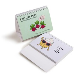 BYANIKA Motivational Flip Chart Desk Pad - 52 Positive Puns Affirmations - Positivity Empowering Encouragement Daily Happiness Secret Santa Desk Accessories for Office Workplace Gifts Under 10 Pounds