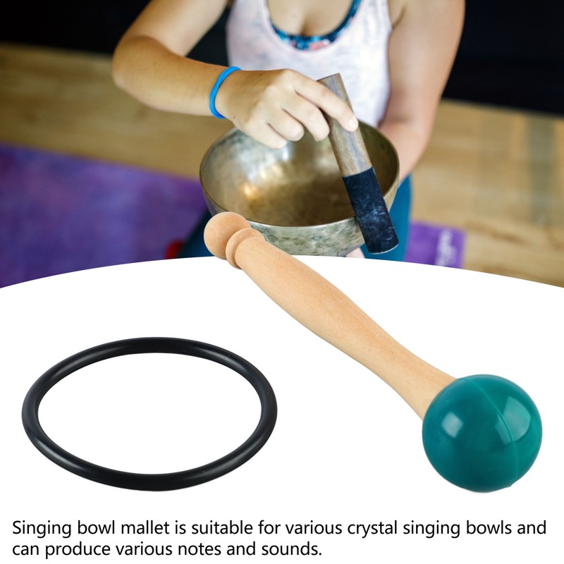 Singing Bowl Mallet Wood Handle Rubber Head Clear Beautiful Sound
