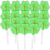 Saint Patrick's Day Candy, Shamrock Lollipops, Individually Wrapped Green Clover