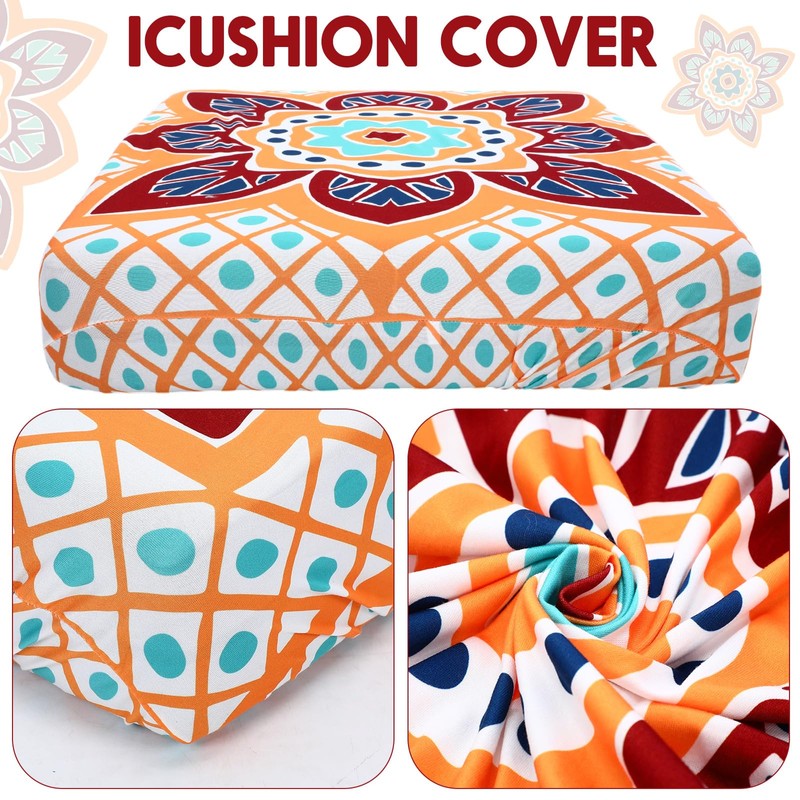 Hahafelt 8 Pcs Stretch Patio Cushion Covers Outdoor Sofa Cushion