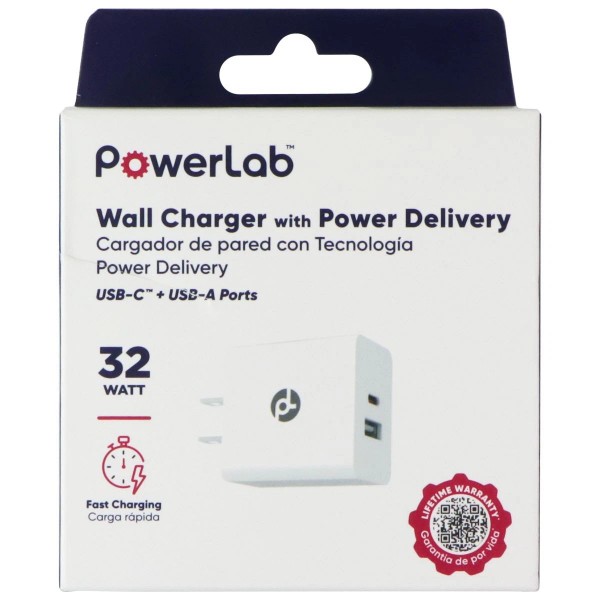 PowerLab 32W USB-C / USB-A Wall Charger with Power Delivery