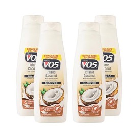 Alberto VO5 Island Coconut Moisturizing Shampoo - Hydrating Shampoo with Coconut Milk, Vitamin E and Biotin - Long Lasting Scent - 15 oz - Pack of 4