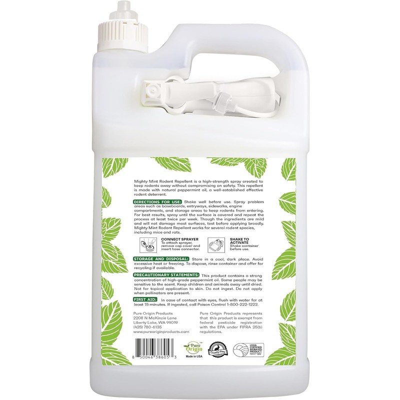 Mighty Mint Peppermint Oil Rodent Repellent Spray with Microfiber Cloth