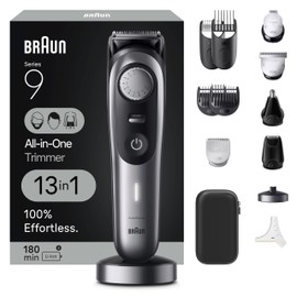 Braun Series 9 All-in-One Multi Grooming Kit for Men, 13-in-1 Beard Trimmer, Body Groomer, Hair Clipper and Manscaping for Face & Body, 9440