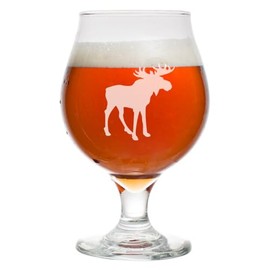 16 oz Belgian Beer Tulip Glass Stemmed Beer Glass Moose