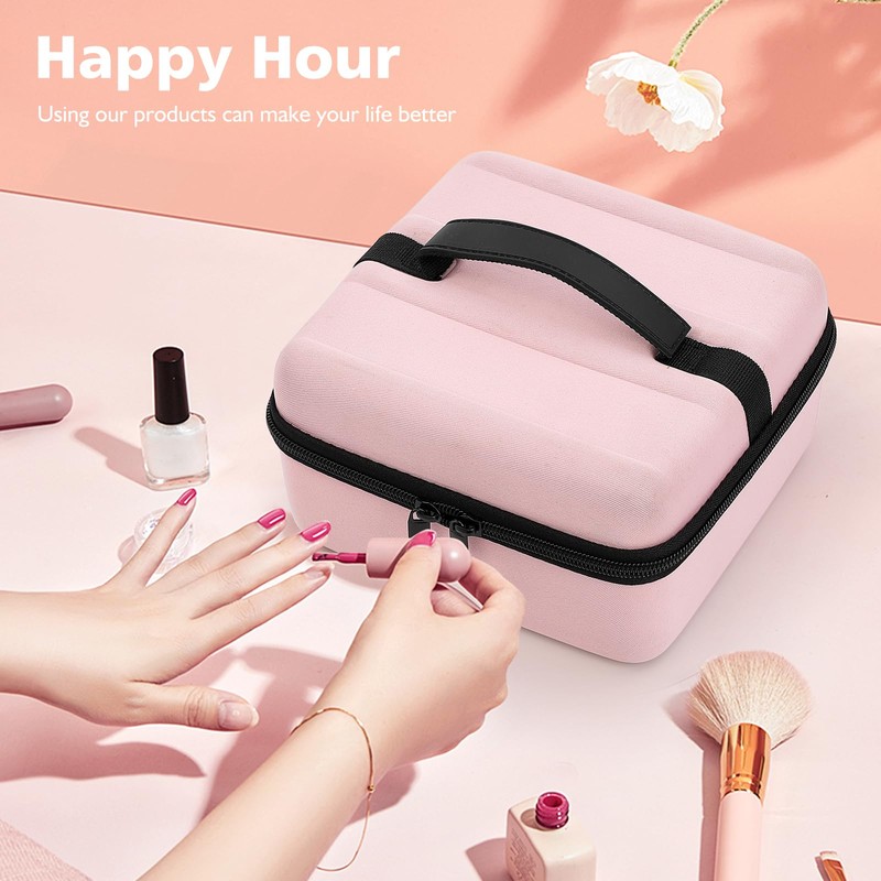 RISOU Portable Nail Polish Organizer Case for 16 Bottles of