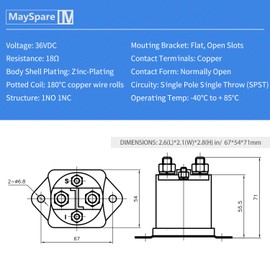 MaySpare 36V Electric Golf Cart Solenoid Fit for Club Car DS (1976 to 1998) 4 Terminal Solenoid