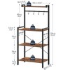HOOBRO Kitchen Bakers Rack with Storage, 4 Tiers Coffee Bar