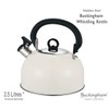 Buckingham Colour Coated Stainless Steel Retro Whistling Kettle Cream, 2.5