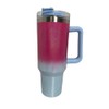 Tumbler Stainless-Steel 40oz with Handle and Straw. Screw-in Lid with