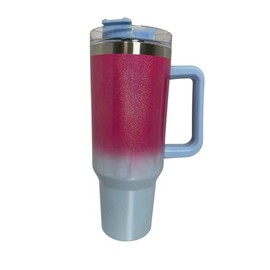 Tumbler Stainless-Steel 40oz with Handle and Straw. Screw-in Lid with Different Positions. Insulated Cup Reusable Water Bottle Mug Cupholder Friendly. Portable Cup. (Red)