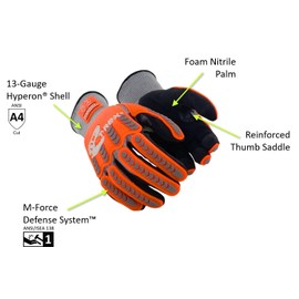 Magid T-REX Flex Series Low-Profile Impact Gloves, 12 Pairs, Size 11/2XL (TRX443)