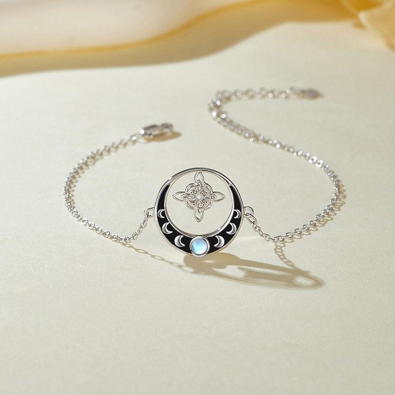JERWLI Witch Knot Bracelet 925 Sterling Silver Witch Knot nudo