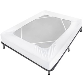 Box Spring Cover King Size Bed Skirts Wrap 4 Side of The Mattress, Stretch & Snug Fit, Ultra Soft, Wrinkle Free, Replacing Bed Skirt for Hotel and Home, White