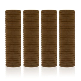 PIDOUDOU 100 Pack Seamless Hair Ties for Women Girls Ponytail Holders for Thick Hair (Mid-Brown)
