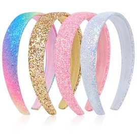 AMCAMI Glitter Headband for Girls Sparkly Headband for Little Girl Cute Birthday Head Band Hair Bands for Little Girls Hair Accessories