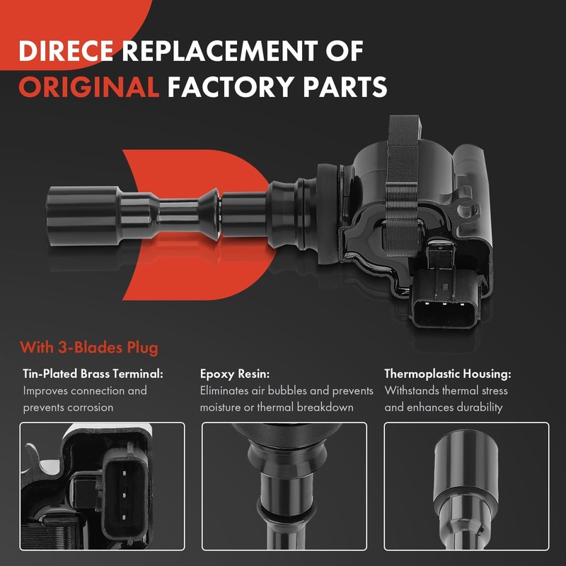 A-Premium 3 Ignition Coils with 3 Wire and 6 Iridium
