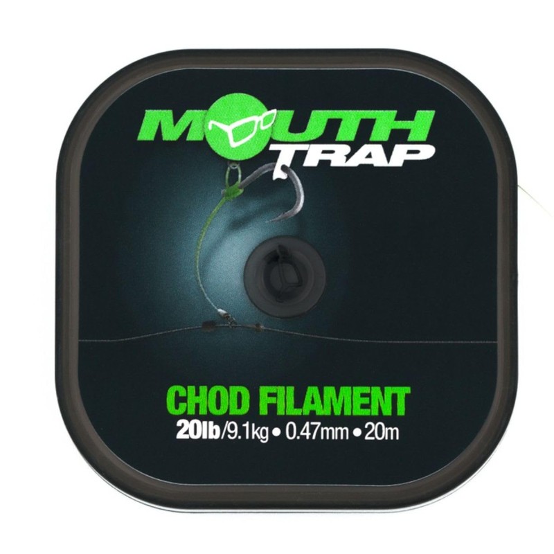 Korda Mouth Trap Fishing Line, 20m, Fluorocarbon, Stiff with Green