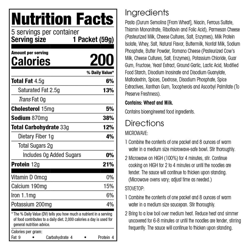 WonderSlim Protein Pasta, Creamy Fettuccini Alfredo, 12g Protein, 130 Calories
