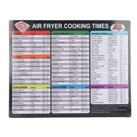 Magnetic Cheat Sheet, 20 x 25 cm, Fryers Cooking Times, Magnetic Cheat Sheet, Fryer Accessories, Cookbook, Recipe Card, Meat Temperature Guide