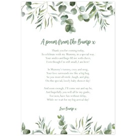 Manta Makes Baby shower decorations, a cute poem from the bump baby shower table decorations, baby shower decorations for boy or girl, baby shower games (Neutral)