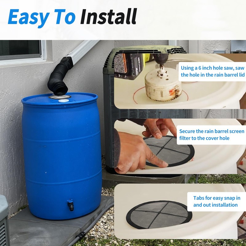 Rain Barrel Screen Filter Cover Lid for Rainwater Collection System