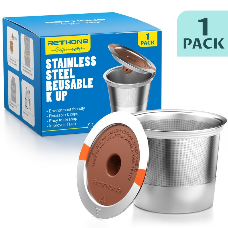 RETHONE K Cup Reusable Coffee Pods, Stainless Steel Reusable K