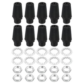 PATIKIL Lighting Cord Grips Connector, Carbon Steel Light Cable Glands, 10Pcs for Wiring Hanging Light Ceiling Pendant Lamp, Black