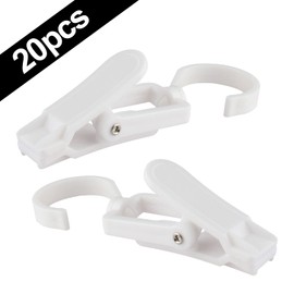Jiozermi 20 PCS Laundry Hooks Clip, Plastic Clothes Pins, Super Strong Hanger Clips, Swivel Hooks Clip for Clothing Store Home Office & Workshop, White