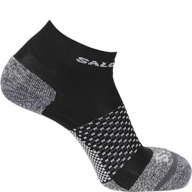 Salomon Push Ankle Unisex Socks, Trail Running, Hiking, Reflective Details, Moisture Management, and Cushioning, Black, 7.5 - 10