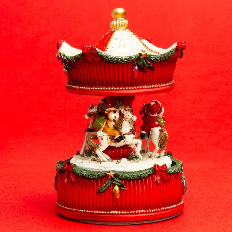 SIKORA SD08 Musical Box Music Box for Christmas Horses Carousel