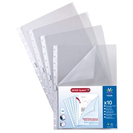 Viquel - Geode A4 Removable Perforated Perforated Plastic Pockets for Geode Viewing Windows, High Quality and Smooth, Reinforced Edge, Transparent