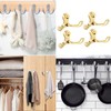 TA-VIGOR 5Pcs Double Prong Robe Hooks, Wall Mounted Heavy Duty