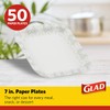 Glad Square Disposable Paper Plates with Gray Victorian Print|Soak Proof,