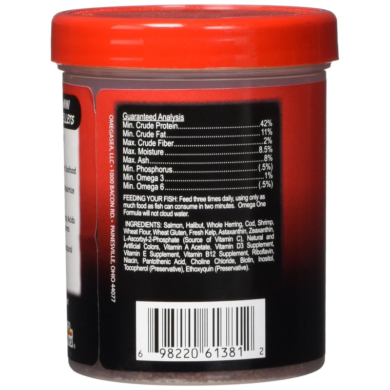 Omega One Color Mini Pellets, Sinking, 3.5 oz