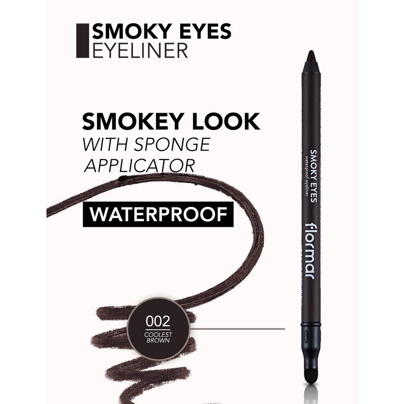Flormar Smoky Eyes Waterproof Eyeliner 002 Coolest Brown - Waterproof