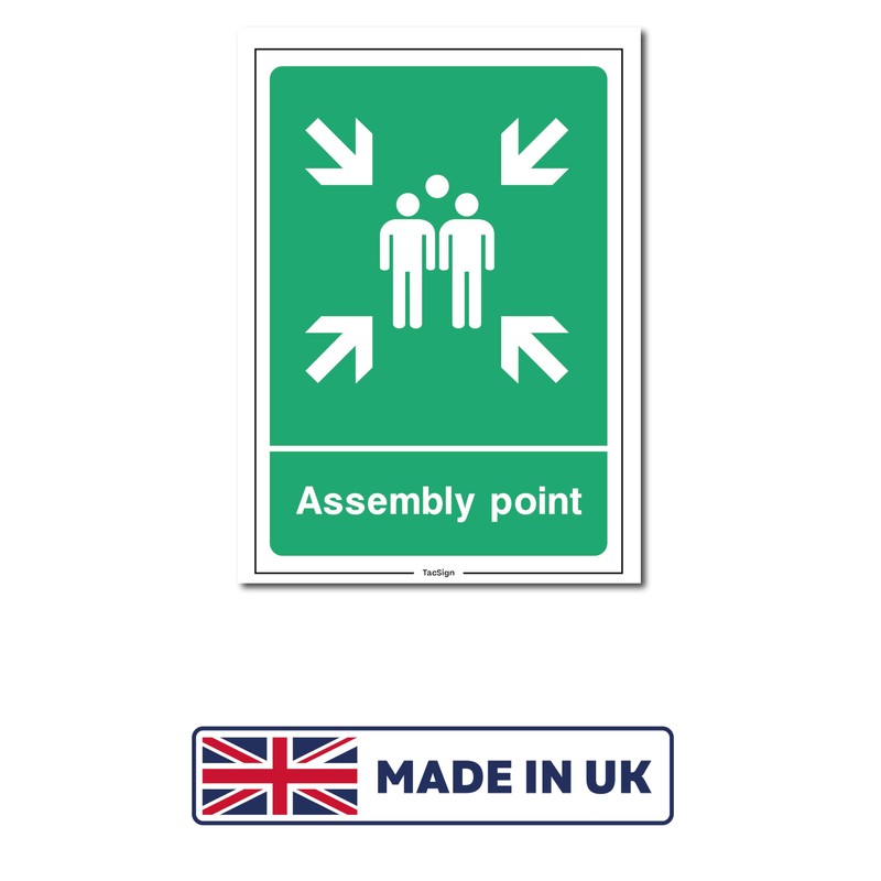 Fire Assembly Point Rigid Sign With Family Sign - Portrait