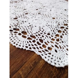 Laivigo Handmade Crochet Lace Table Cloth Doilies Doily,Rectangle,20 x 24 Inch,White