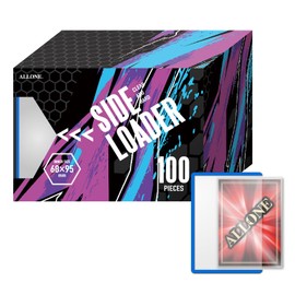 Allone ALG-TSSL100BL Side Loader Card Case, Card Storage Size 3.7 x 2.7 inches (95 x 68 mm), Blue, Pack of 100, One Size Larger Than Regular Cards, Protects Against Scratches and Dirt